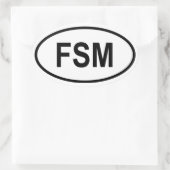 Micronesië "FSM" Ovale Sticker (Tas)