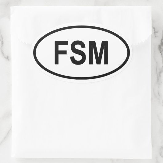 Micronesië "FSM" Ovale Sticker (Tas)
