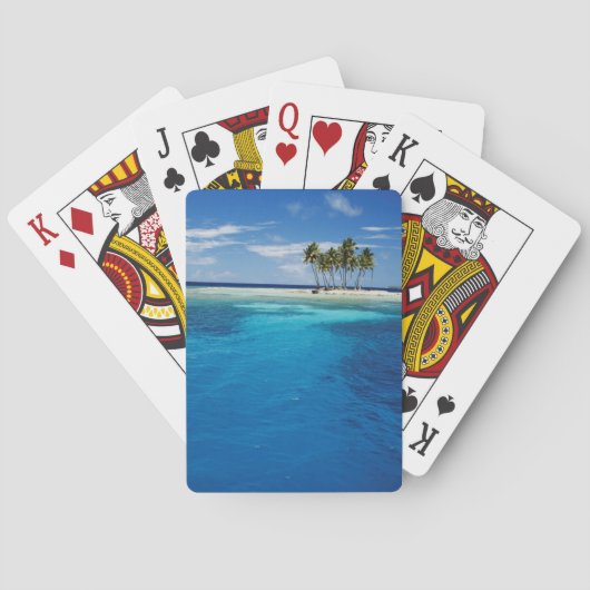 Micronesië, Tonowas, Uitzicht op idyllisch tropisc Pokerkaarten (Achterkant)