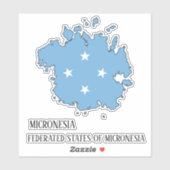 Micronesië Vlaggenkaart Sticker (Vel)