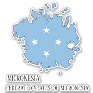 Micronesië Vlaggenkaart Sticker
