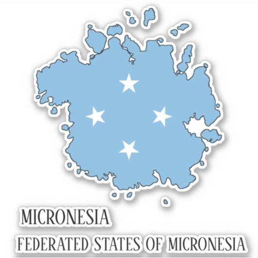 Micronesië Vlaggenkaart Sticker (Voorkant)