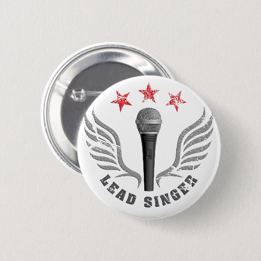 microphone lead singer never stop singing ronde button 5,7 cm (Voorkant /achterkant)