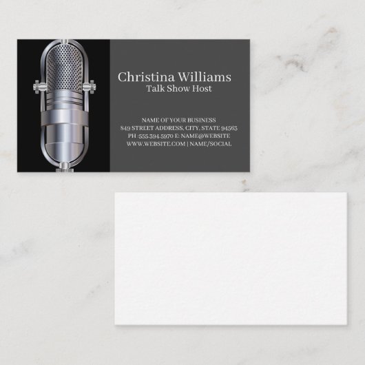 Microphone | Singer Entertainer Visitekaartje (Voorkant / Achterkant)