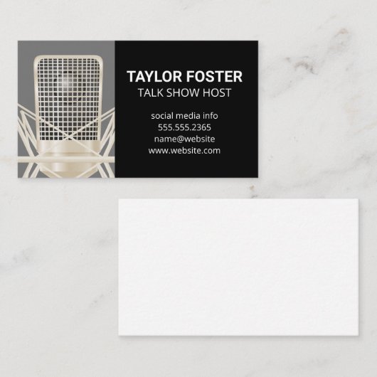 Microphone Singer | Talk Show | Podcast Visitekaartje (Voorkant / Achterkant)