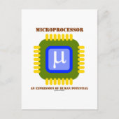 Microprocessor en expressie van het menselijk pote briefkaart (Voorkant)