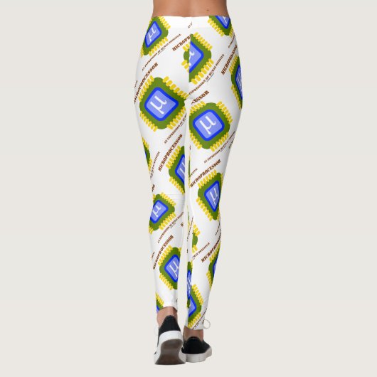 Microprocessor en expressie van het menselijk pote leggings (Achterkant)