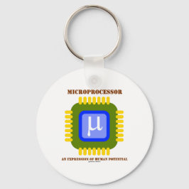Microprocessor en expressie van het menselijk pote sleutelhanger