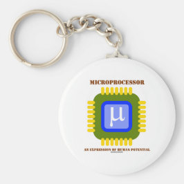 Microprocessor en expressie van het menselijk pote sleutelhanger