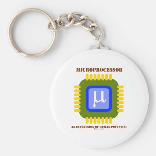 Microprocessor en expressie van het menselijk pote sleutelhanger (Voorkant)