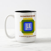 Microprocessor en expressie van het menselijk pote tweekleurige koffiemok (Links)