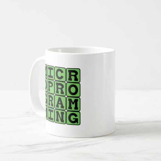 Microprogrammering, microcodes voor microprocessor koffiemok (Voorkant links)