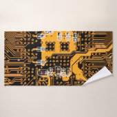 Microschemaillustratieschip, micro,backgro badhanddoek (Badhanddoek)