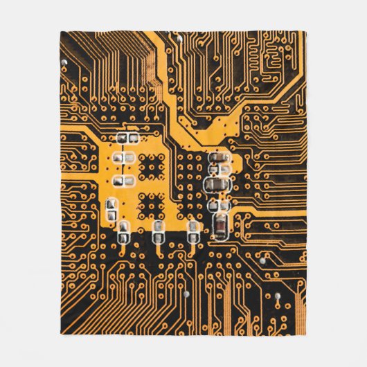 Microschemaillustratieschip, micro,backgro fleece deken (Voorkant)