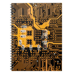 Microschemaillustratieschip, micro,backgro notitieboek