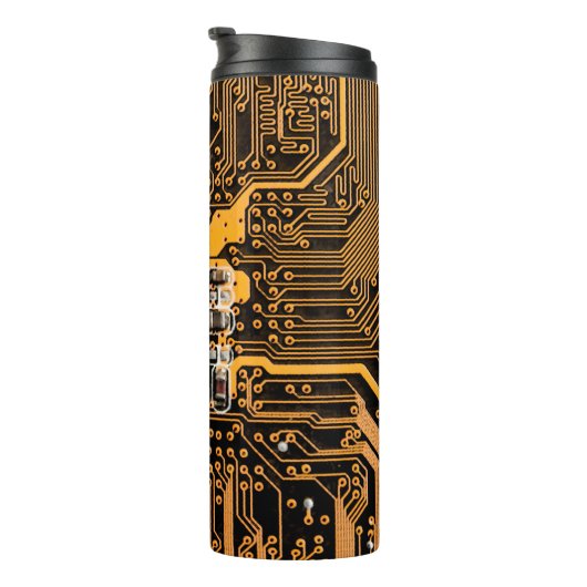 Microschemaillustratieschip, micro,backgro thermosbeker (Geroteerd rechts)