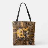 Microschemaillustratieschip, micro,backgro tote bag (Achterkant)