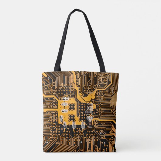 Microschemaillustratieschip, micro,backgro tote bag (Achterkant)