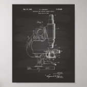 Microscoop 1948 Patent Art Chalkboard Poster (Voorkant)