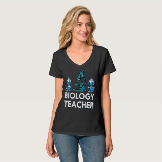 Microscoop Biologist Science Lab Biology Teacher B T-shirt (Voorkant volledig)