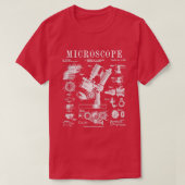 Microscoop bioloog Science  Patent Drawin T-shirt (Design voorkant)