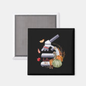 Microscoop Bloem Pompoen Microbiologie Biologie Da Magneet (Voorkant / Achterkant)