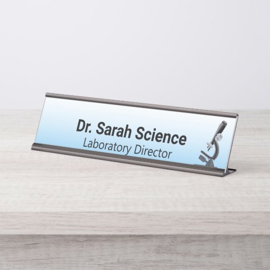 Microscoop Bureau Naambordje (Voorkant)