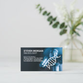 Microscoop dichtbij | DNA-Logo Visitekaartje (Staand voorkant)