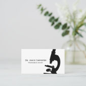 Microscoop Medische zwarte & witte Visitekaartje (Staand voorkant)