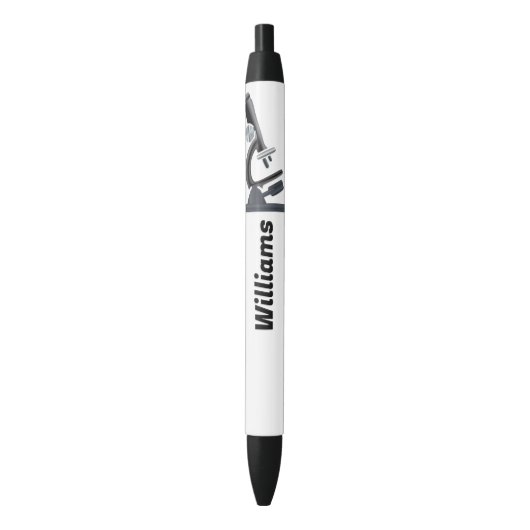 Microscoop met Jouw naam Zwarte Inkt Pen (Voorkant Verticaal)