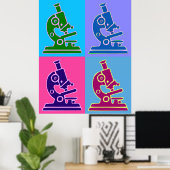 Microscoop Pop Art Poster (Thuiskantoor)