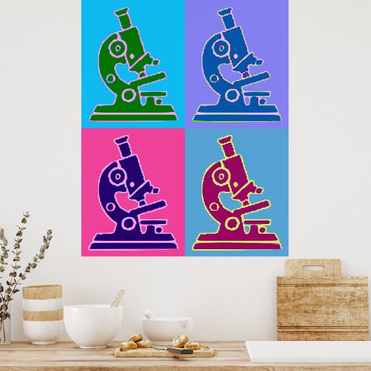 Microscoop Pop Art Poster (Keuken)