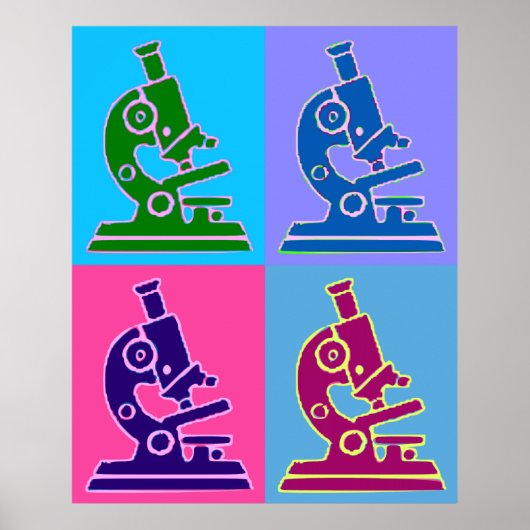 Microscoop Pop Art Poster (Voorkant)