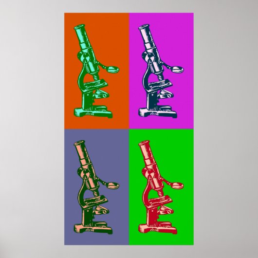 Microscoop Pop Art Poster (Voorkant)