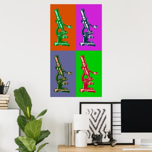 Microscoop Pop Art Poster (Thuiskantoor)