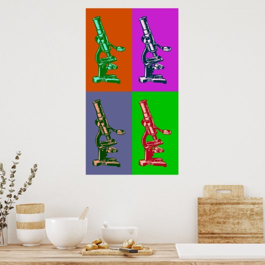 Microscoop Pop Art Poster (Keuken)