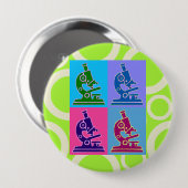 Microscoop Pop Art Ronde Button 4,0 Cm (Voorkant /achterkant)
