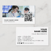 Microscoop Wetenschapper Lab QR Code Visitekaartje (Voorkant / Achterkant)