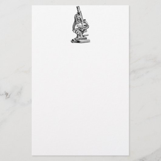 microscoopillustratie Retromicroscopen Briefpapier (Voorkant)