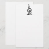 microscoopillustratie Retromicroscopen Briefpapier (Voorkant / Achterkant)