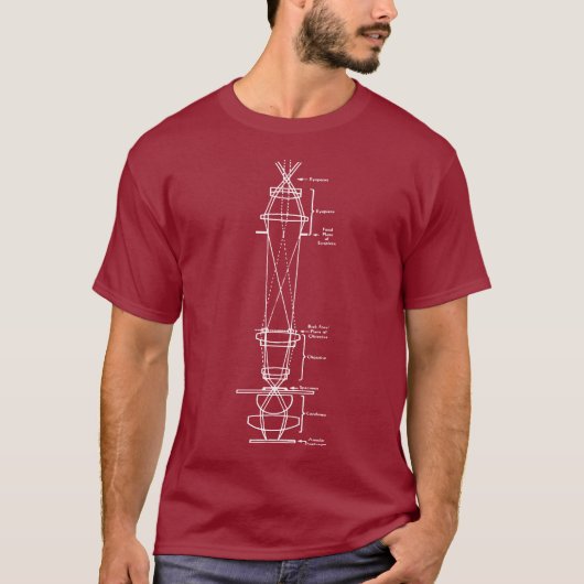 Microscoopstraal klassiek grafisch ontwerp T-Sh T-shirt (Voorkant)
