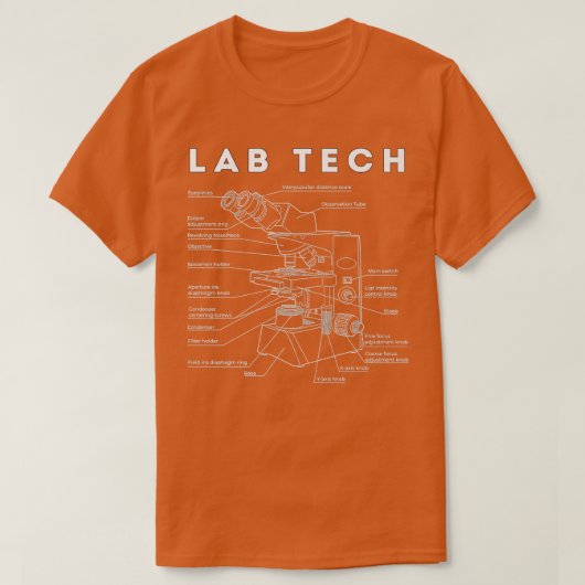Microscooptechnicus Lab technicus Premi T-shirt (Design voorkant)