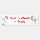 Microscooter trick cartoon bumpersticker (Voorkant)