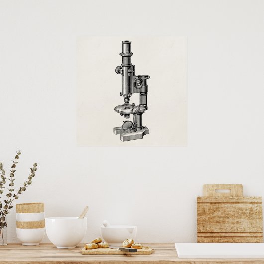 microscopen Oude Antiek microscoop Poster (Keuken)