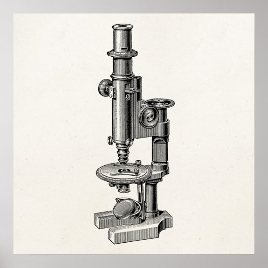  microscopen Oude Antiek microscoop Poster (Voorkant)