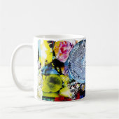 Microscopic Marine Art: Blue Thalassiosira Mug Koffiemok (Links)