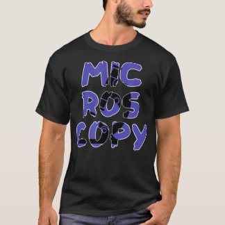 Microscopie met kleurrijke contourschaduw t-shirt