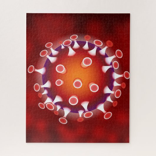 Microscopisch covid virus Wetenschap Moderne Aange Legpuzzel (Verticaal)
