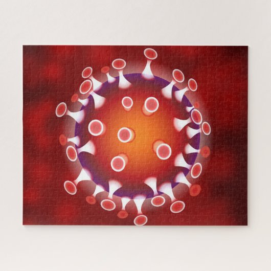 Microscopisch covid virus Wetenschap Moderne Aange Legpuzzel (Horizontaal)