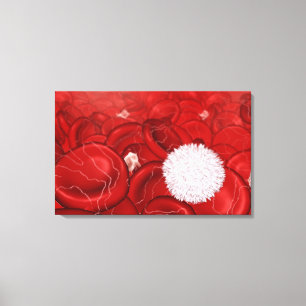 Microscopisch onderzoek naar bloedcellen canvas afdruk